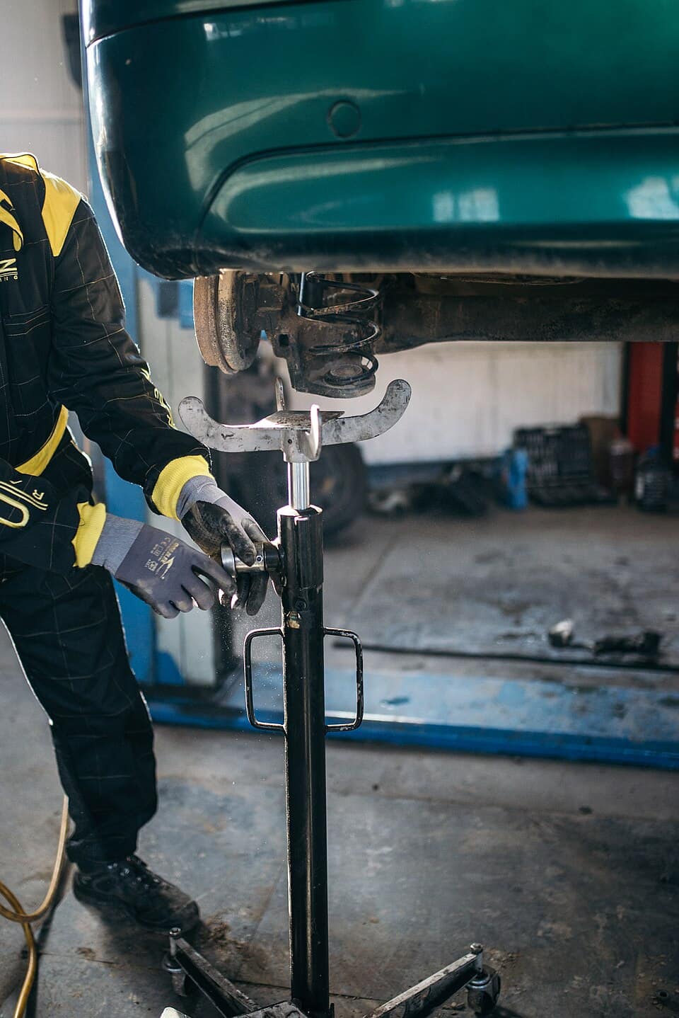 A mechanic at work in the Zakes Motorworks workshop